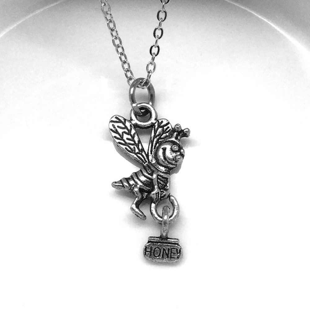 Bumble Bee with Honey Charm Necklace